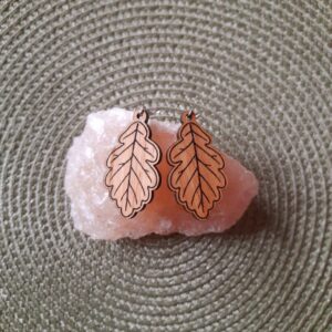 kolczyki liść dębu na bryle soli