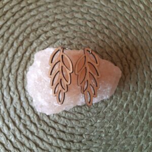 Kolczyki drewniane Ażurowe Liście