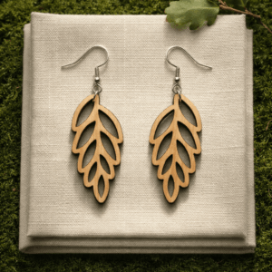 Kolczyki wiszące ażurowe liście